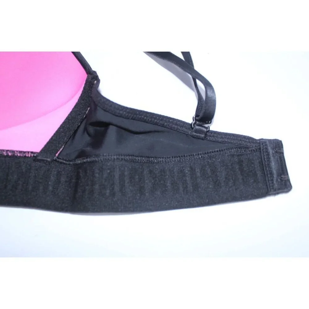 Pink By Victoria Secret 34 C Pink Black Solid‎ Lightly Padded Unwired NWT
